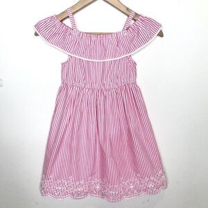 Penelope Mack Girls Dress Sundress Size 6 Pink White Stripes Lined